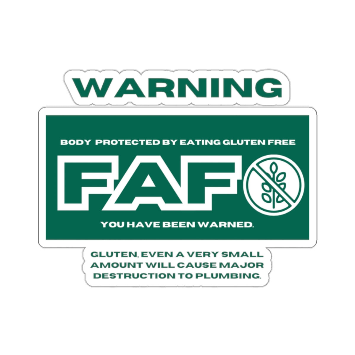 Gluten Free Kiss-Cut Stickers for Celiac Friends