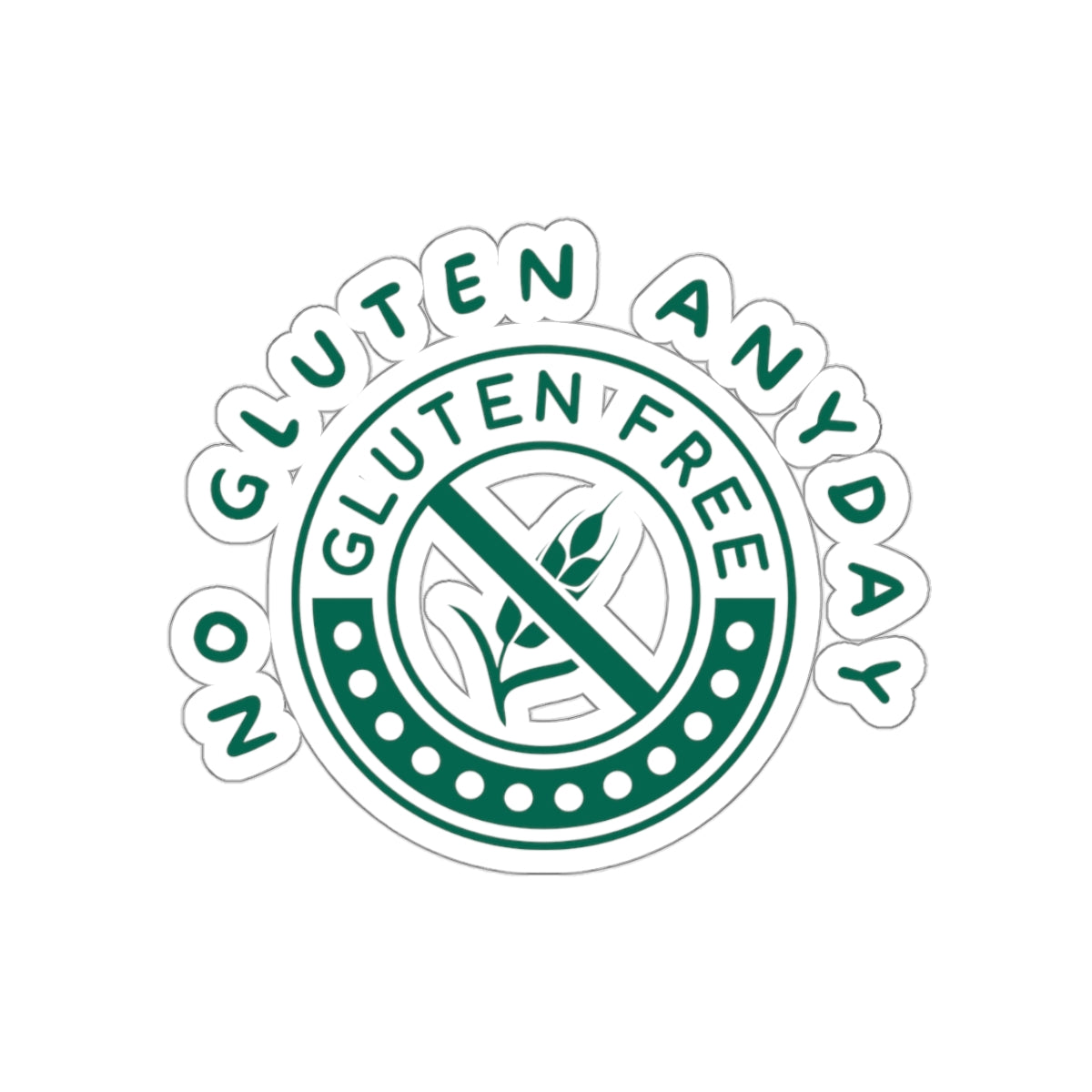 Gluten Free Kiss-Cut Sticker - No Gluten Everyday Design