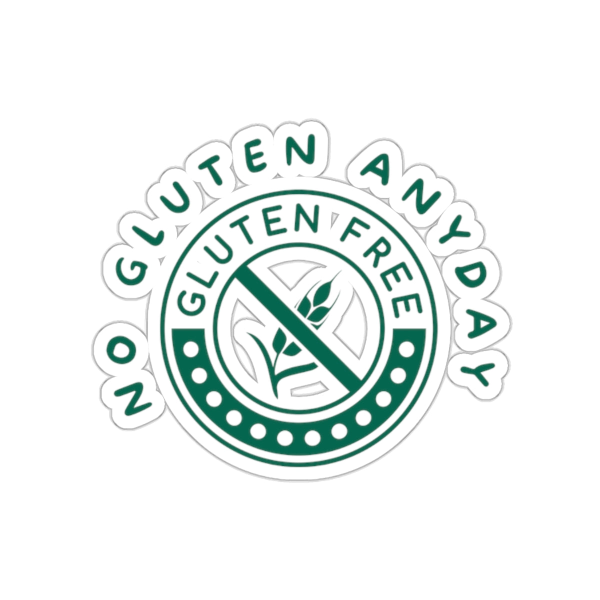 Gluten Free Kiss-Cut Sticker - No Gluten Everyday Design