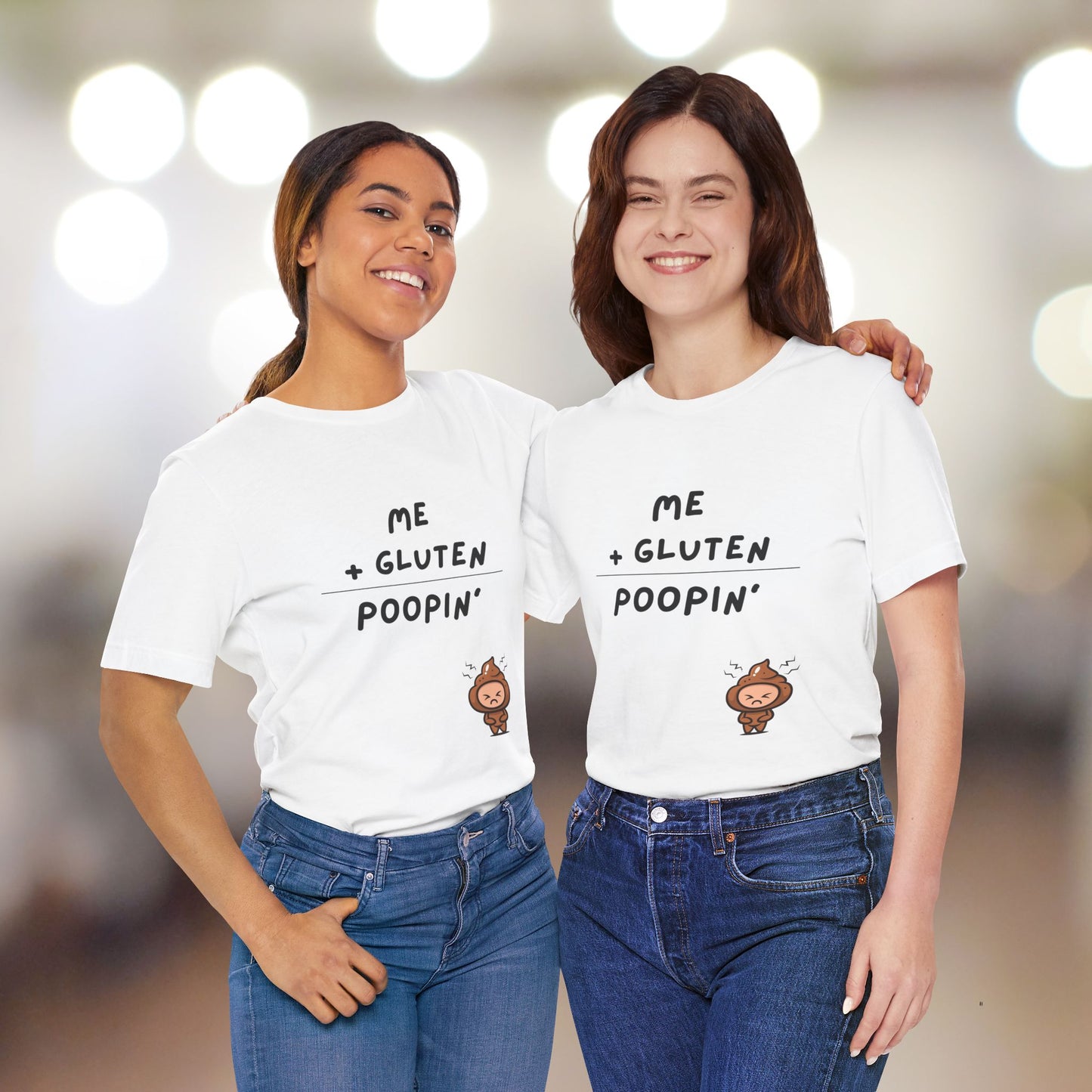 Gluten Free Poop Emoji T-Shirt, Tee for Celiac Disease, Funny Quote Shirt, Unisex Top, Gift for Friends