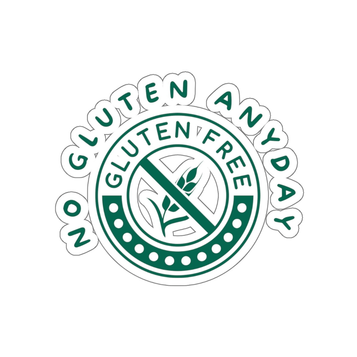 Gluten Free Kiss-Cut Sticker - No Gluten Everyday Design