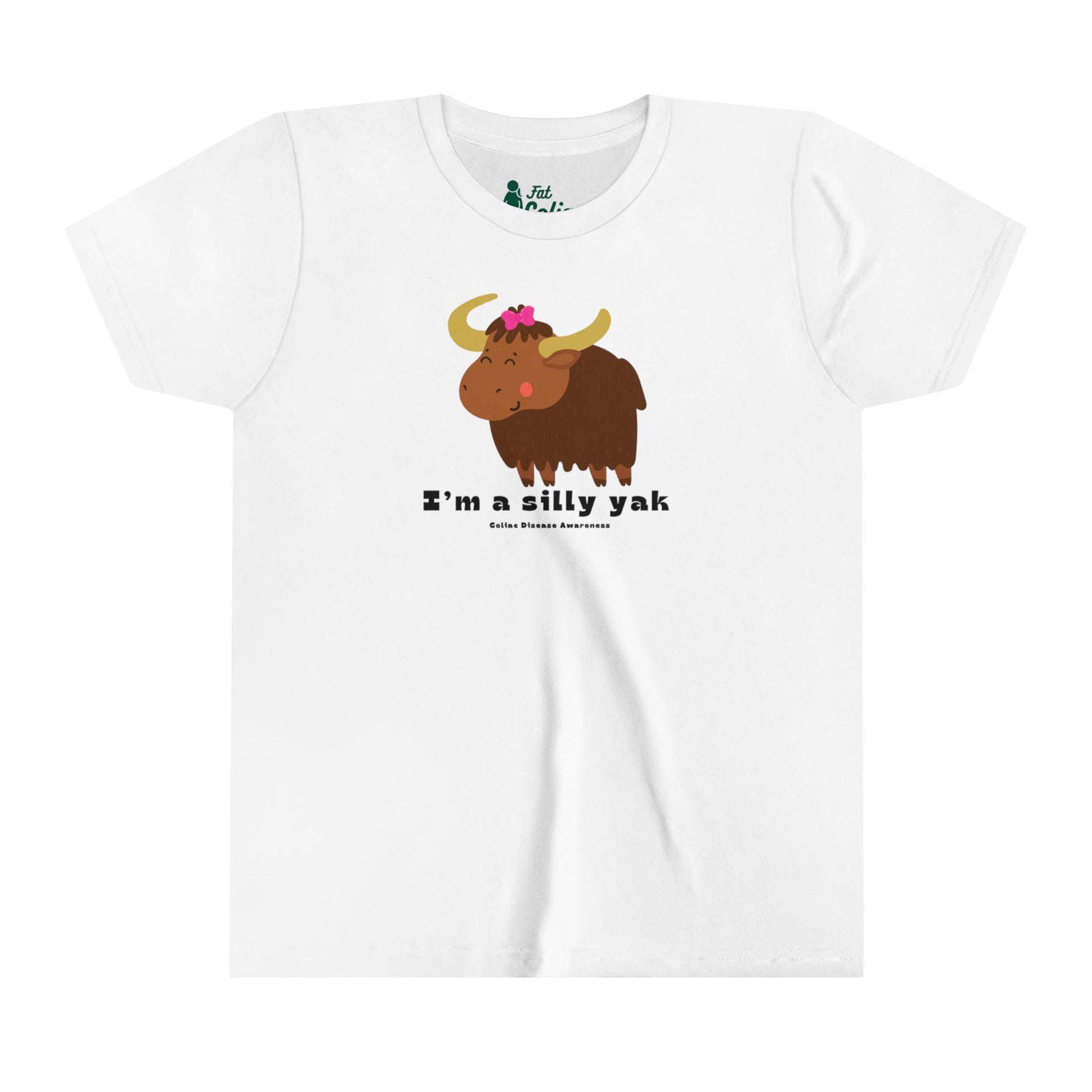 Silly Yak with bow Youth Tee, Celiac Disease Awareness Shirt, Kids TShirt, Children Top - FatCeliac’s Store