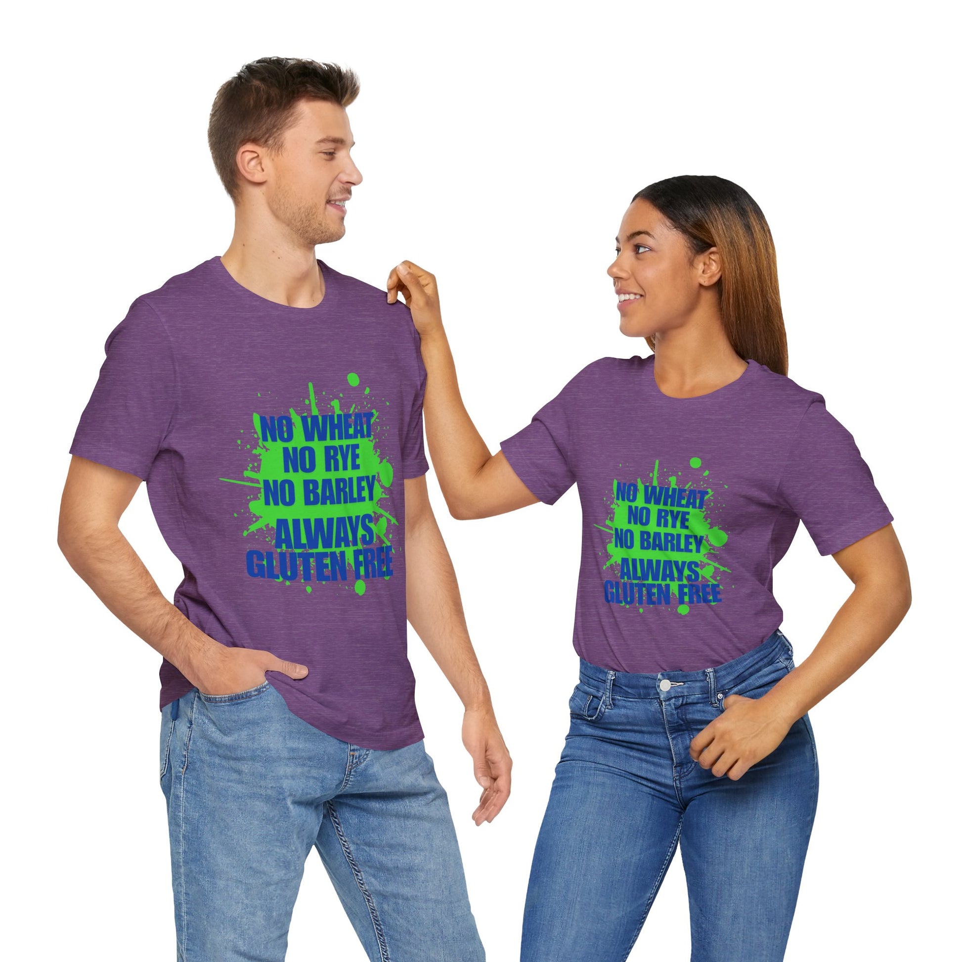 Always gluten free tee - Two people wearing Purple tee
