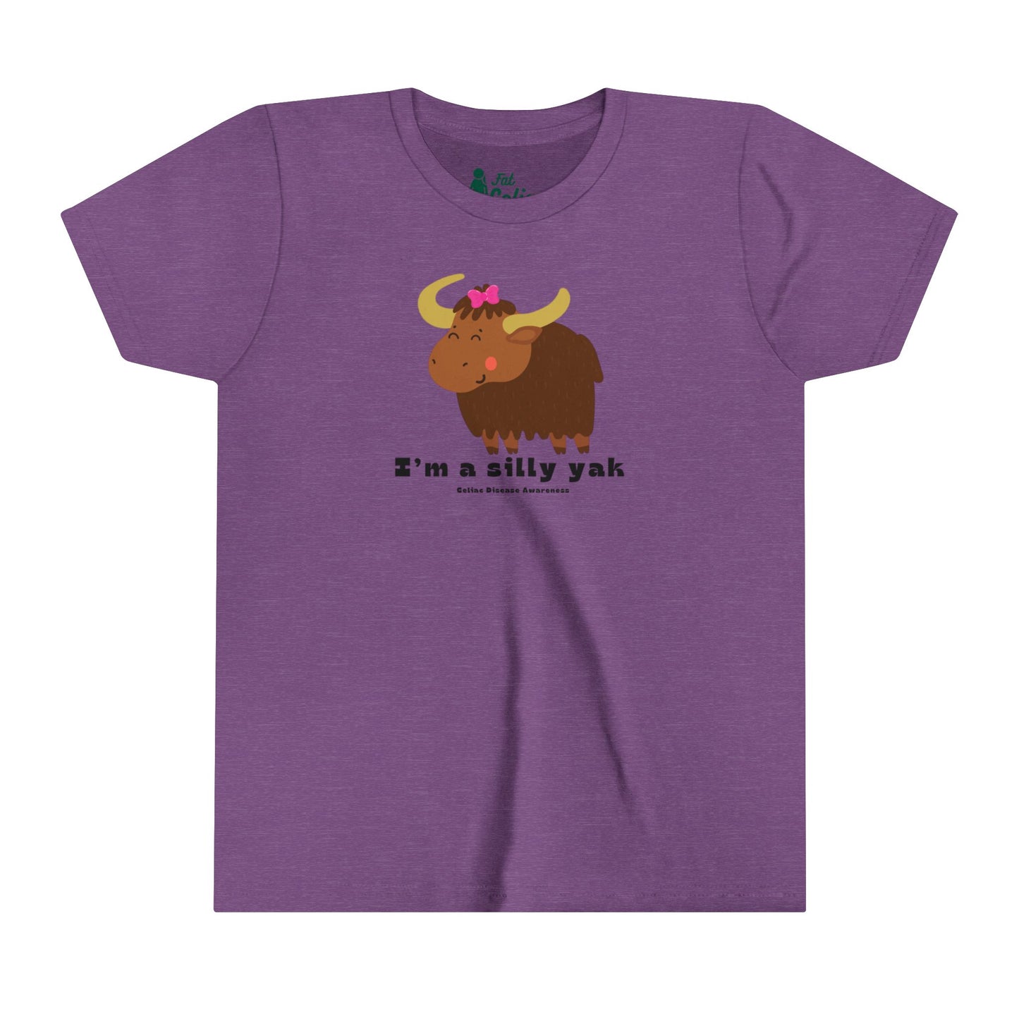 Silly Yak with bow Youth Tee, Celiac Disease Awareness Shirt, Kids TShirt, Children Top - FatCeliac’s Store