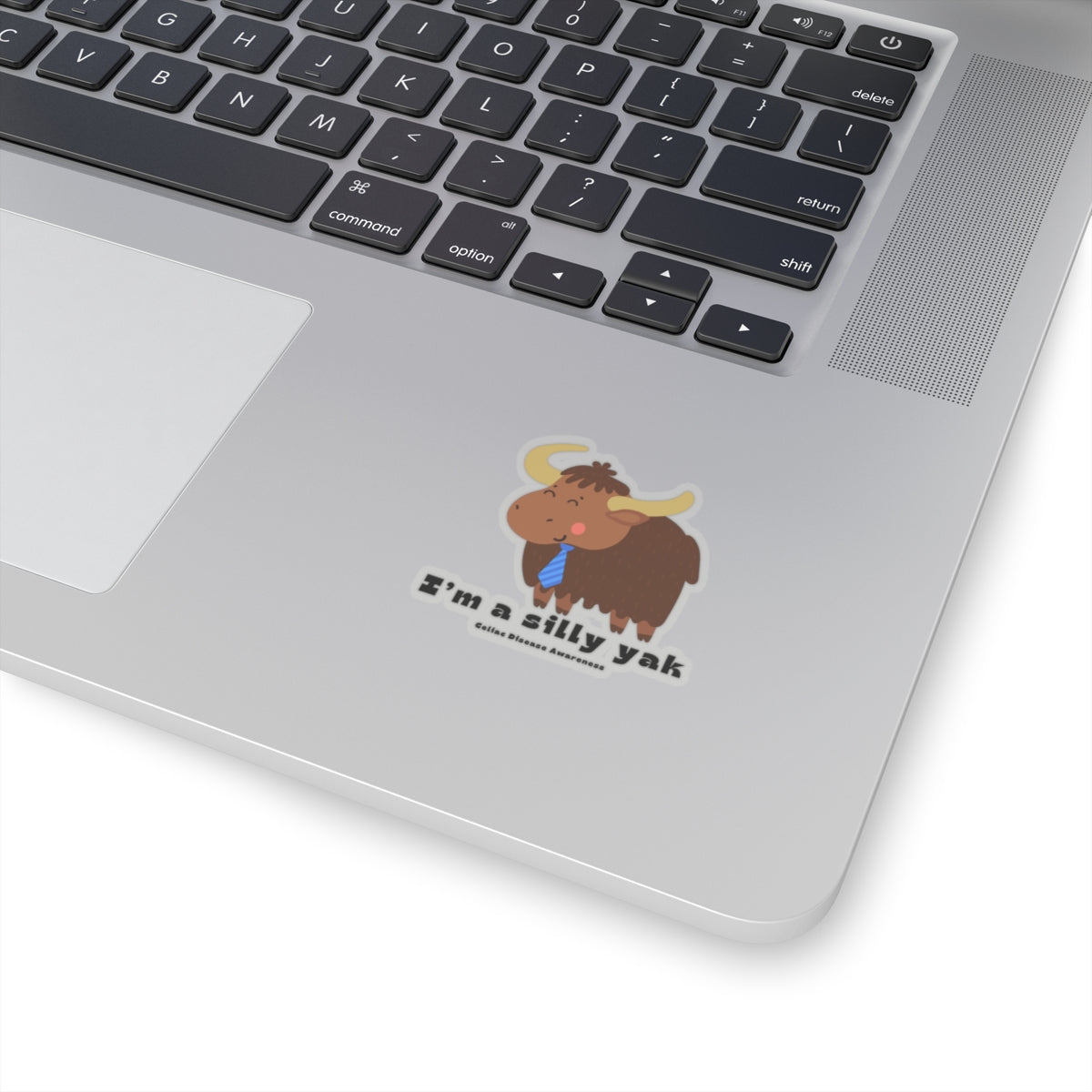 Silly Yak Celiac Awareness Stickers with Blue Tie