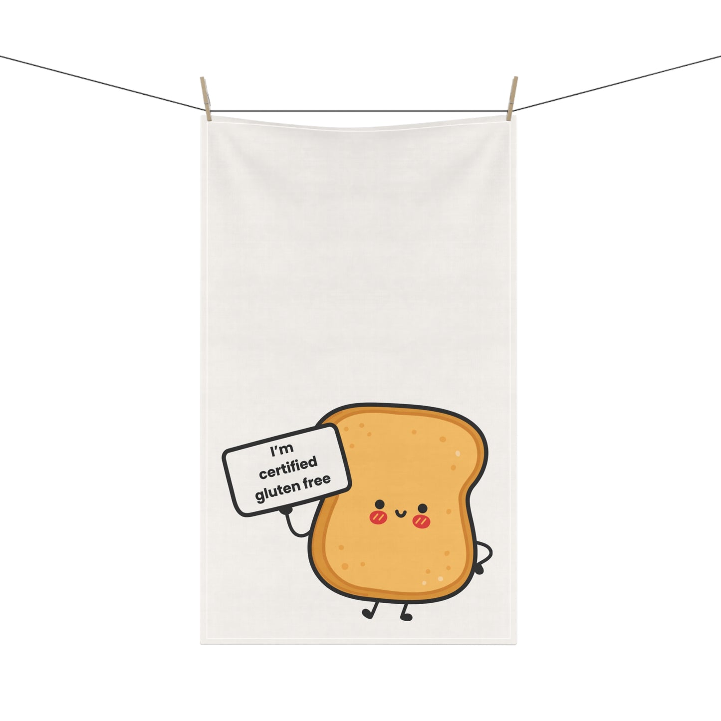 Cute Gluten Free Toast Kitchen Tea Towel - Hanging on line