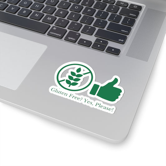 Kiss-Cut Stickers Gluten Free - Yes Please Sticker for Celiac Disease Patient
