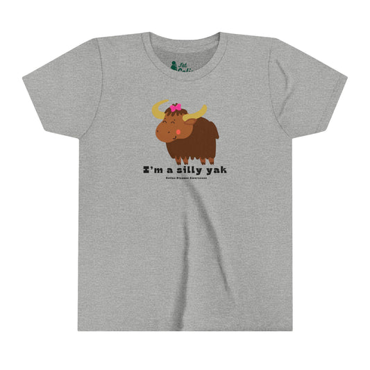 Silly Yak with bow Youth Tee, Celiac Disease Awareness Shirt, Kids TShirt, Children Top - FatCeliac’s Store