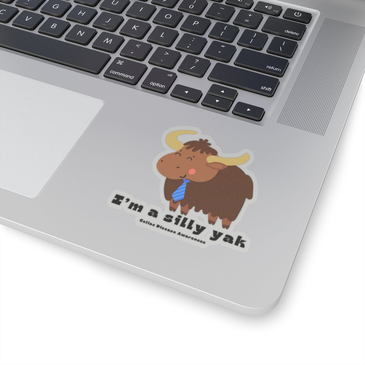 Silly Yak Celiac Awareness Stickers with Blue Tie