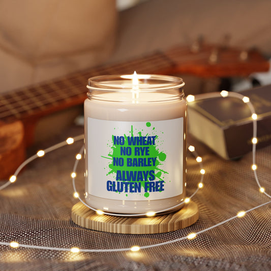 No Wheat, Rye, Barley, gluten free soy scented candle Front view