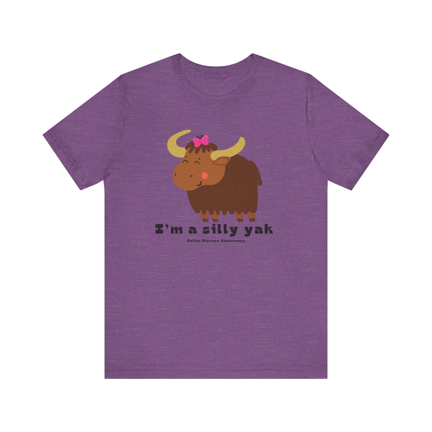 Celiac Awareness Tee with Silly Yak and Pink Bow