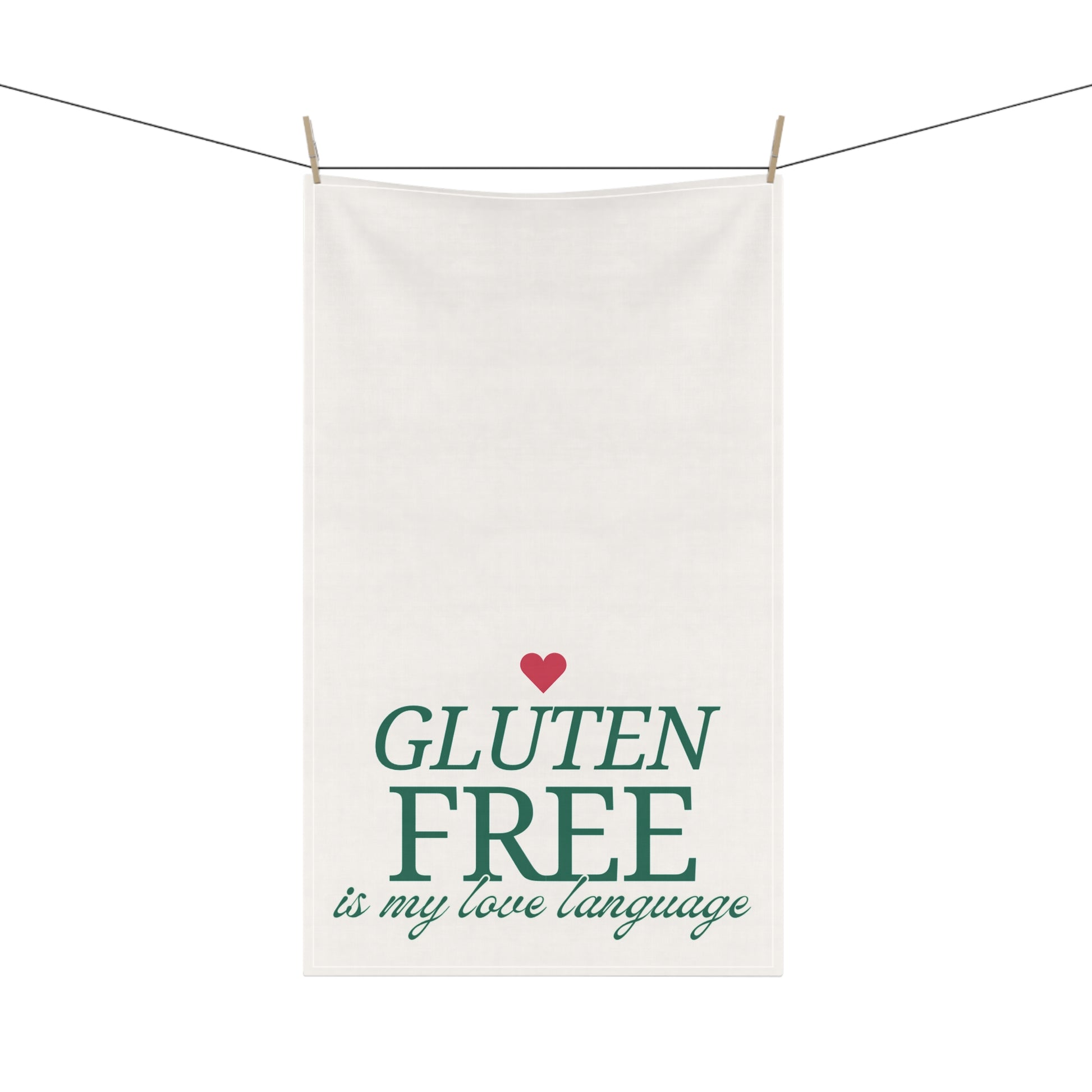 Gluten Free Love Language Towel Hanging on line