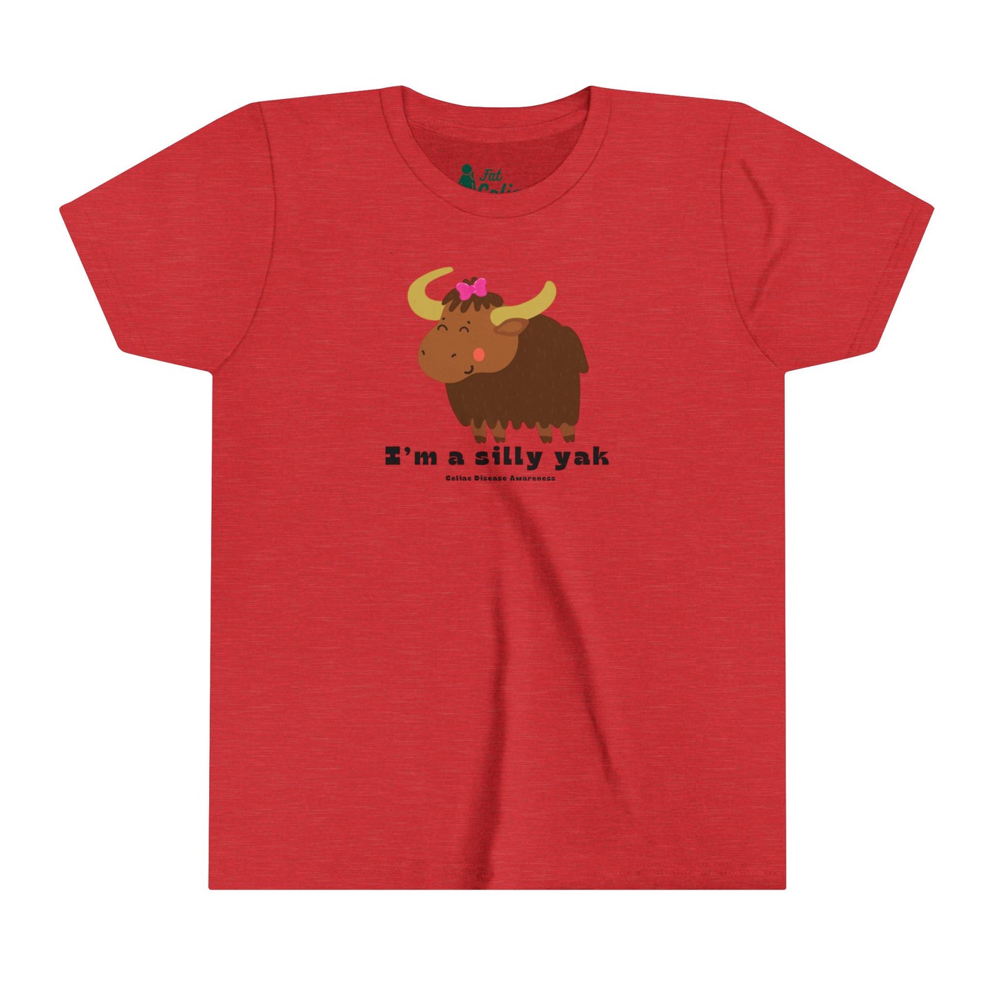 Silly Yak with bow Youth Tee, Celiac Disease Awareness Shirt, Kids TShirt, Children Top - FatCeliac’s Store