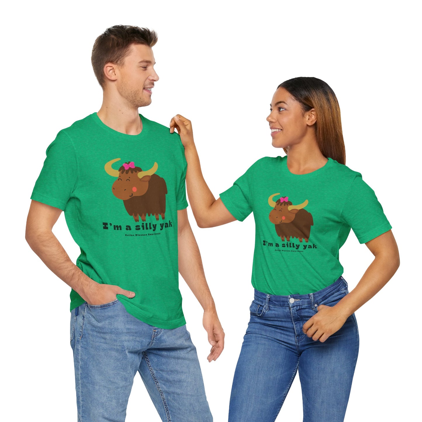 Celiac Awareness Tee with Silly Yak and Pink Bow