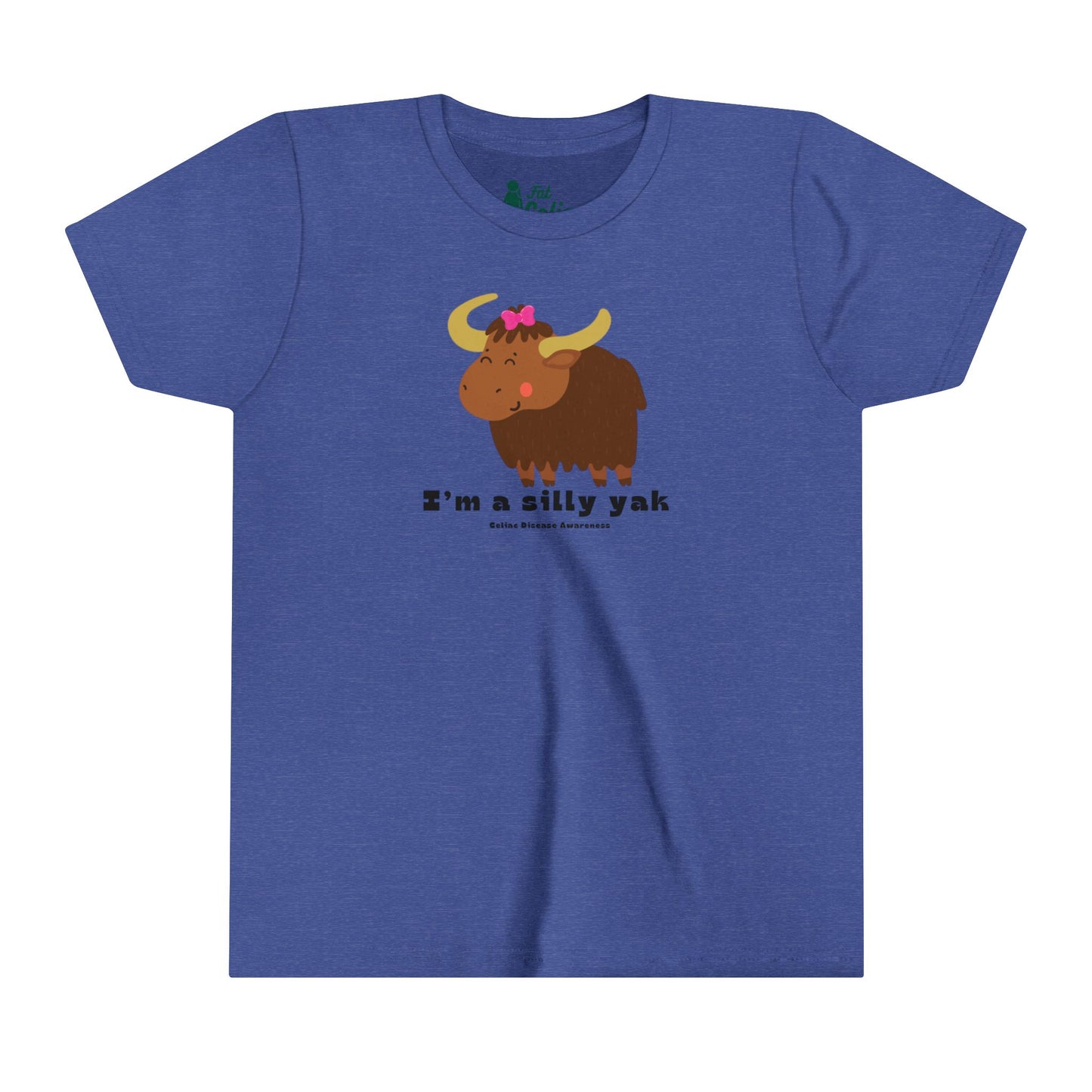 Silly Yak with bow Youth Tee, Celiac Disease Awareness Shirt, Kids TShirt, Children Top - FatCeliac’s Store