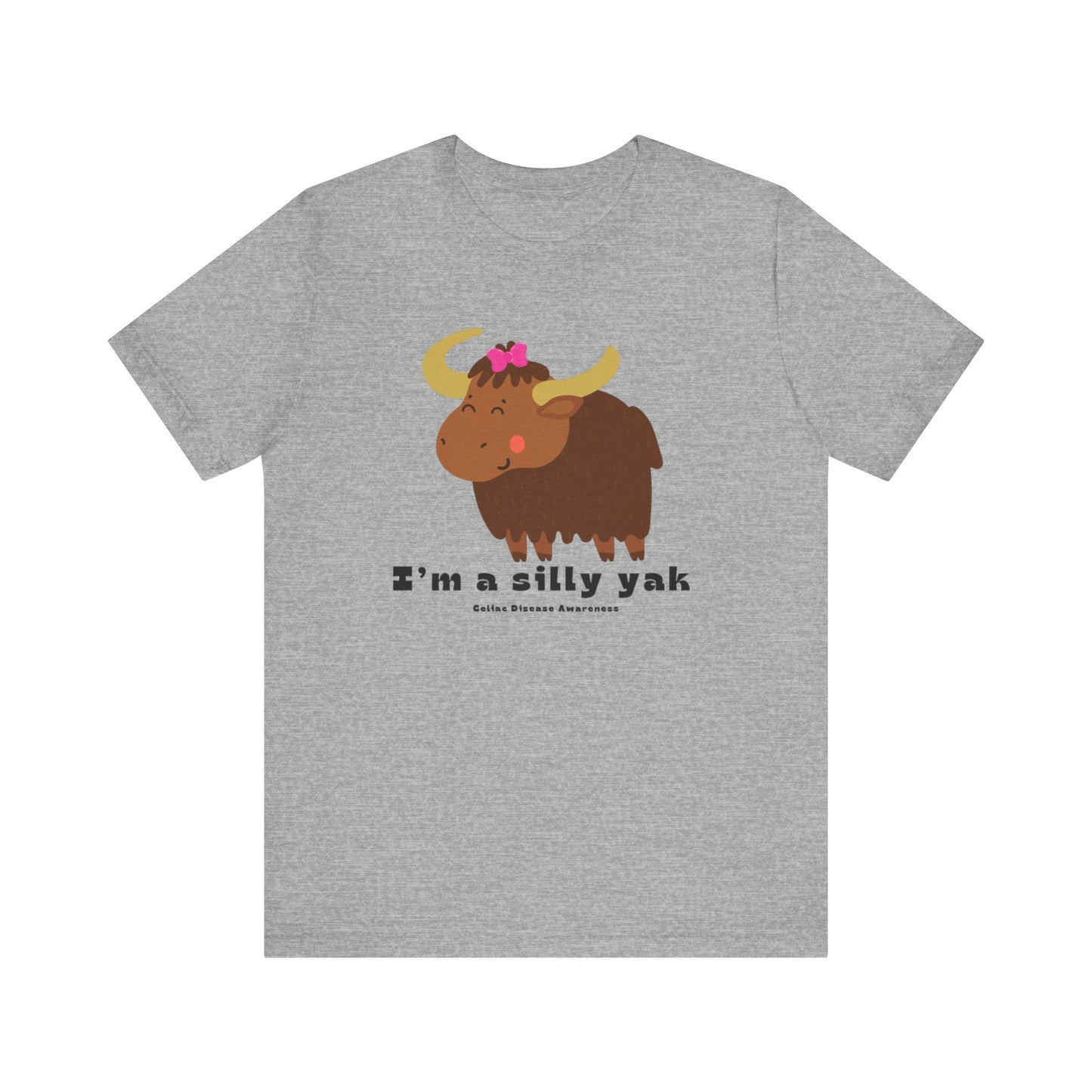 Celiac Awareness Tee with Silly Yak and Pink Bow