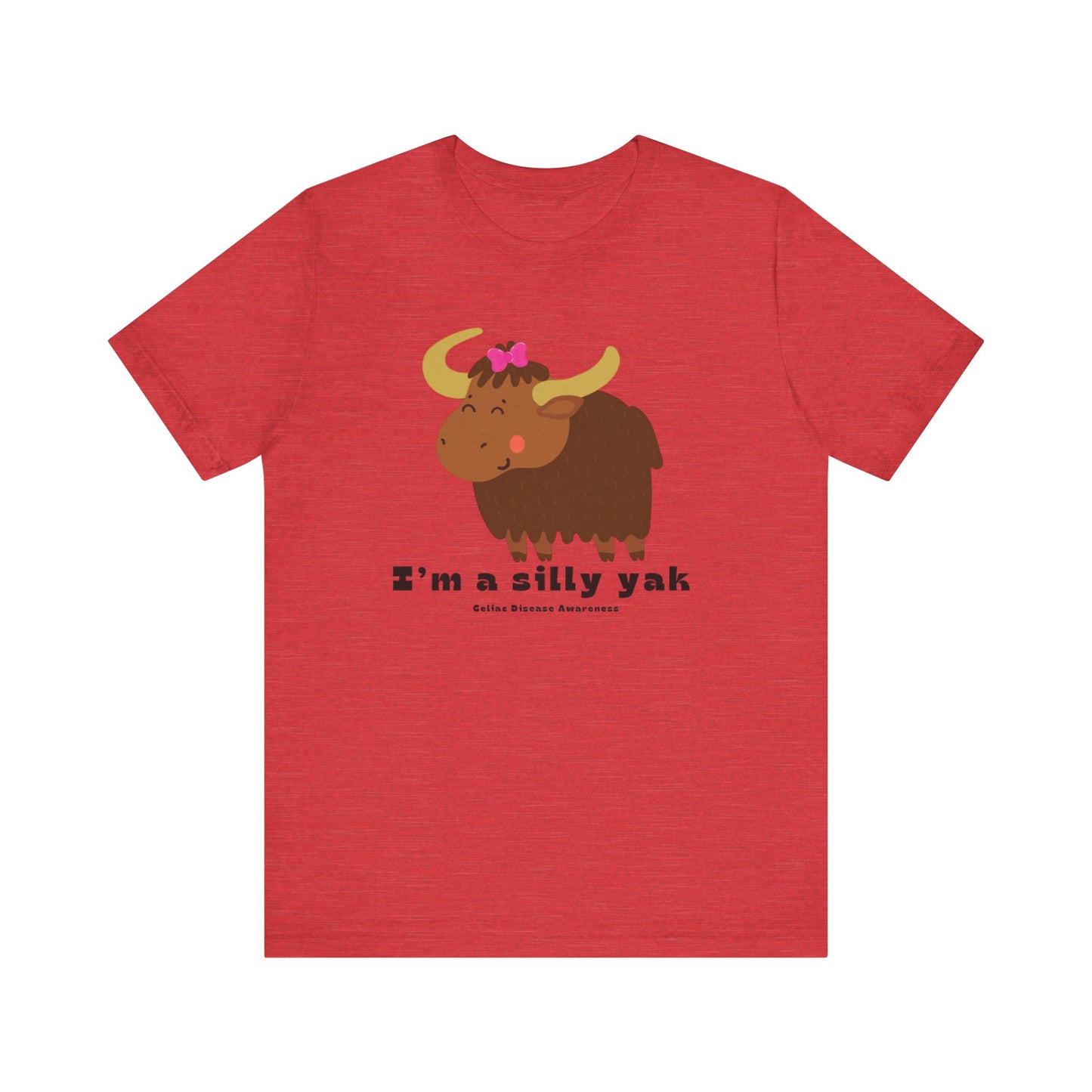 Celiac Awareness Tee with Silly Yak and Pink Bow