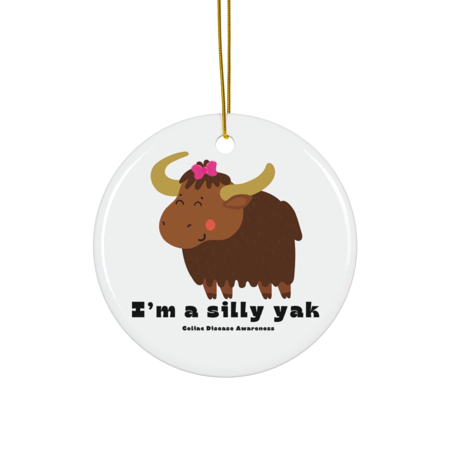 Silly Yak Christmas Ornament - Four Shapes