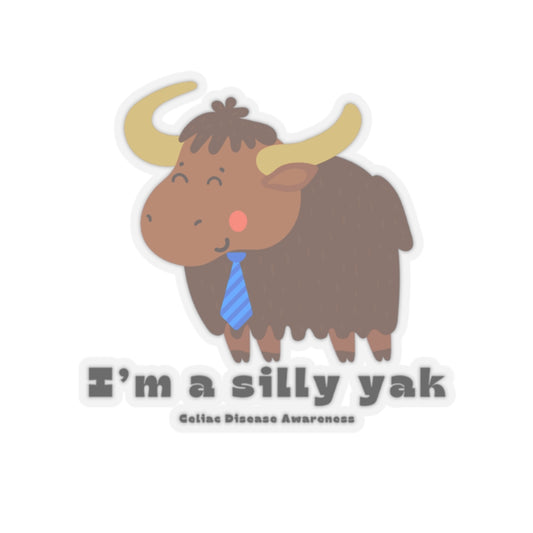Silly Yak Celiac Awareness Stickers with Blue Tie