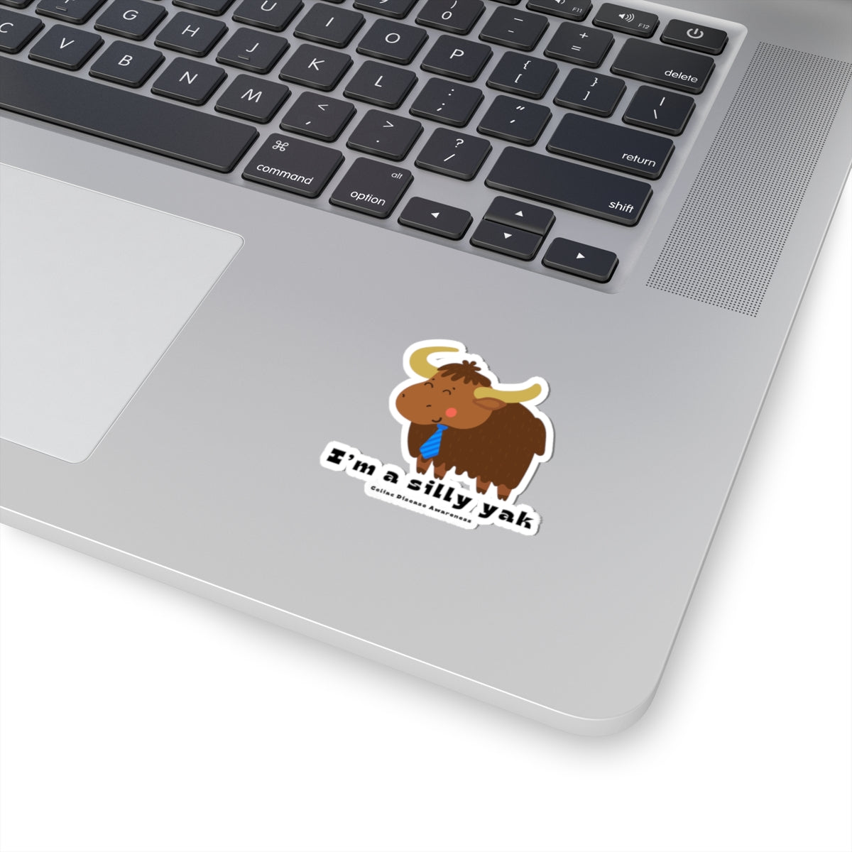 Silly Yak Celiac Awareness Stickers with Blue Tie