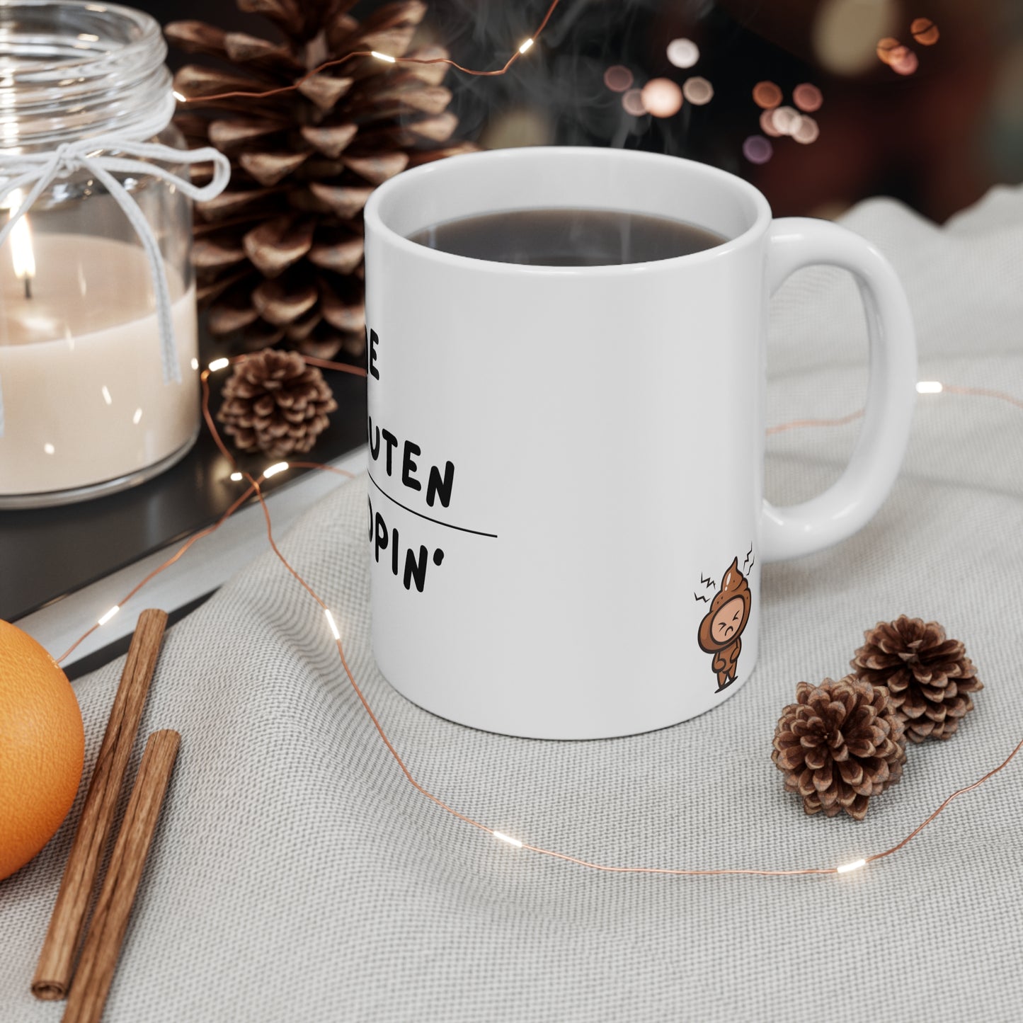 Gluten Free Gag Mug with Cute Saying and Poop Emoji