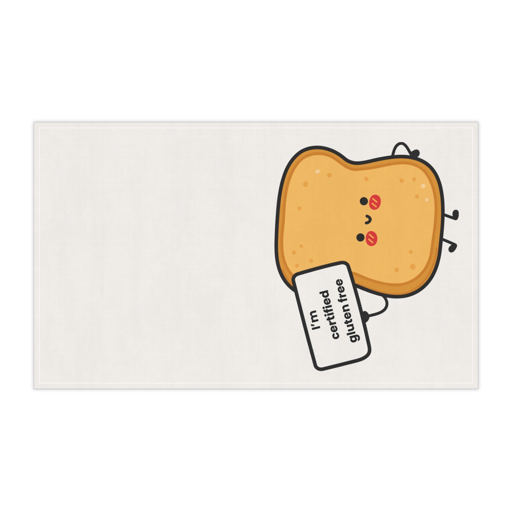 Cute Gluten Free Toast Kitchen Tea Towel - Sideways View